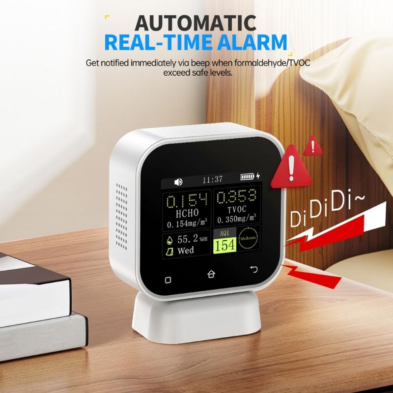 Real Time Formaldehyde Detector With Air Quality Monitor Humidity TVOC Data Record For Indoor Health Risk Assessment