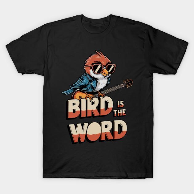 

Men Black Print T-shirt Bird Is The Word No-Cut Transfer Paper Print Cotton Tshirt L чорний