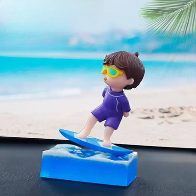 Car Ornament Surf Boy Cute Dashboard Central Control Decoration Cute Luminous Creative Ornament Car Accessories Interior Figure