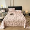 Vintage Style Floral Pattern 100% Cotton Bed Sheet Set Dark Color Flowers Luxurious Bedspread with Pillowcases Queen Bedding Set