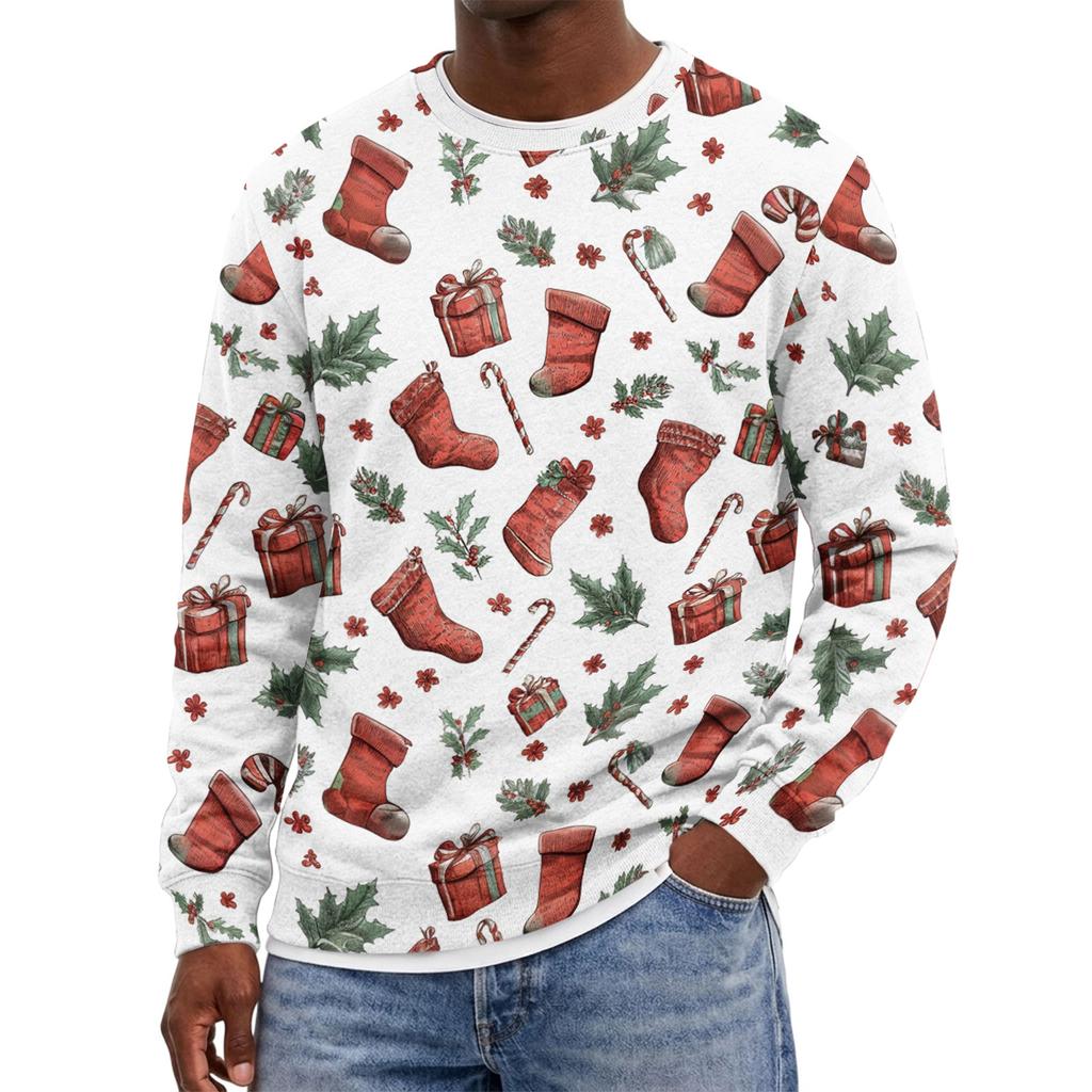 Men's Christmas Neck Pullover Sweatshirt