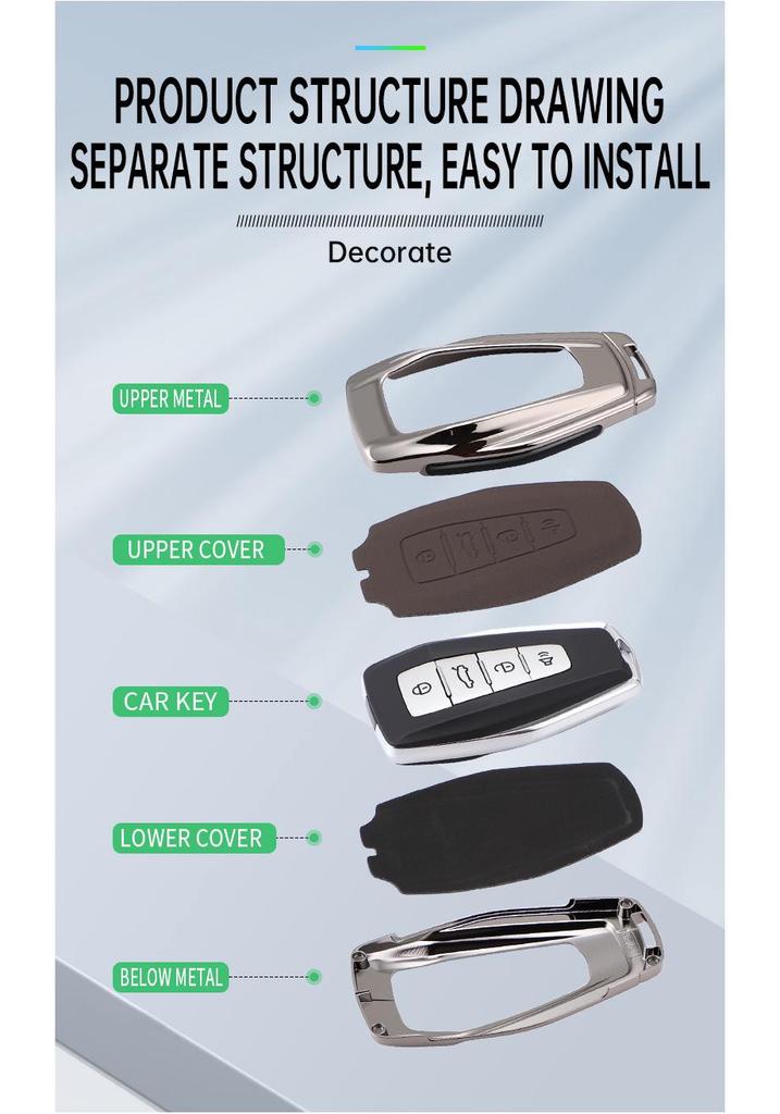 Geely Key Case for Binyue, Boyue, Emgrand GS, Xingrui GL, Xingyue L, Binrui, Icon, Shell, Borui Models