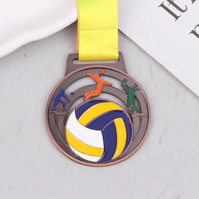 Winner Medal Kickball Medals Award With Neck Ribbon For Winner Reward Sports Metals Football Basketball Volleyball Prizes