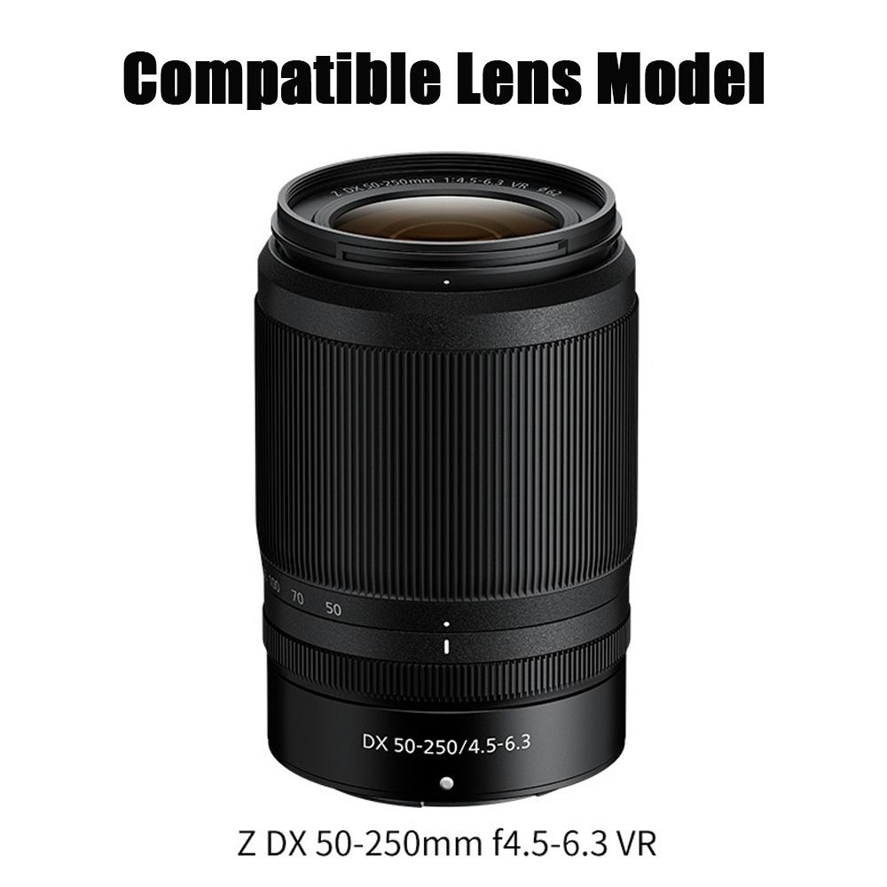 HB-90A 62mm Lens Hood Camera Lens Sunshade for Nikon Z DX 50-250mm F/4.5-6.3 VR Camera Accessories