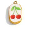 Stainless Steel Heart Cherry Fruit Flower Dog Colored Hand-painted Charms for Jewelry Making Necklaces DIY Material Colorfast