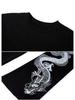 2024 Dark Style Dragon Pattern Women's Crop Top Sweatshirt - Hip Hop Loose Long Sleeve