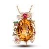 Simulierte Morganit-Anhänger Halskette für Damen Schweres Design Topas Violett Champagner Diamant Schmuck