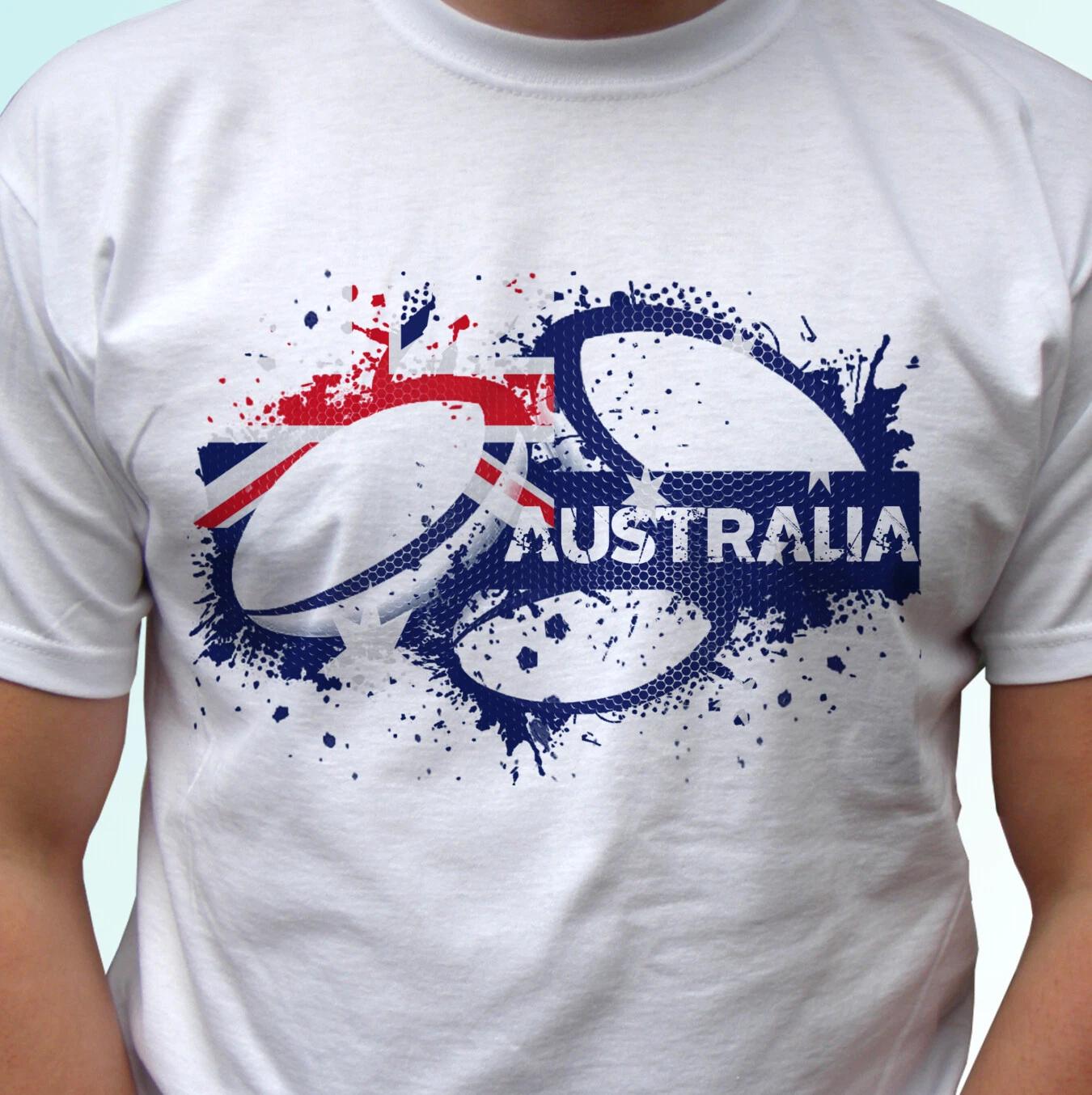 

Australia Rugby flag white kids boys T-Shirt Rugger top tee football gift design all sizes 140