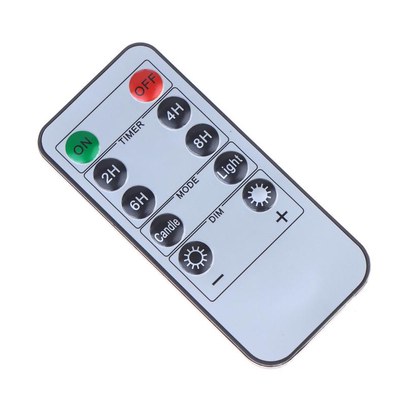 10-Key Battery Powered LED Candle Remote Control Timer Adjustable Illumination for Restaurant Ambience Decor