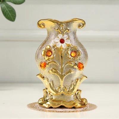 Gilt Frosted Porcelain Vase Vintage Advanced Ceramic Flower Vase For Room Study Hallway Home Wedding Decor