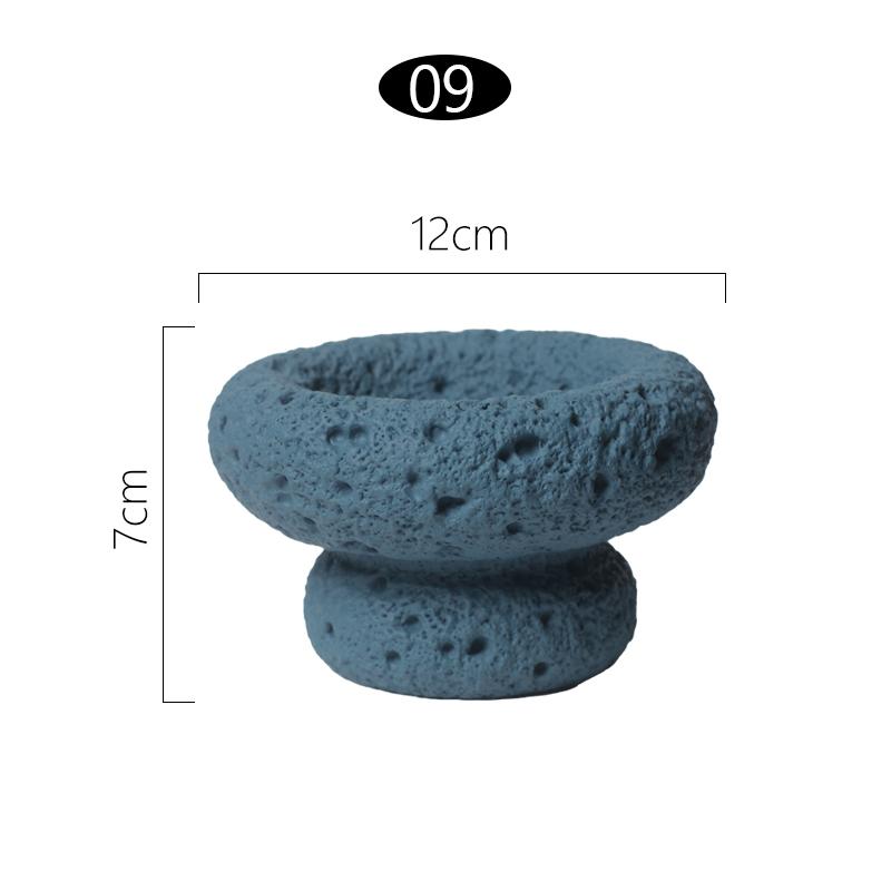 Cement Mini Flowerpot Imitation Volcanic Stone Candle Container Personality Textured Cactus Green Plant  Bonsai Flower Pot
