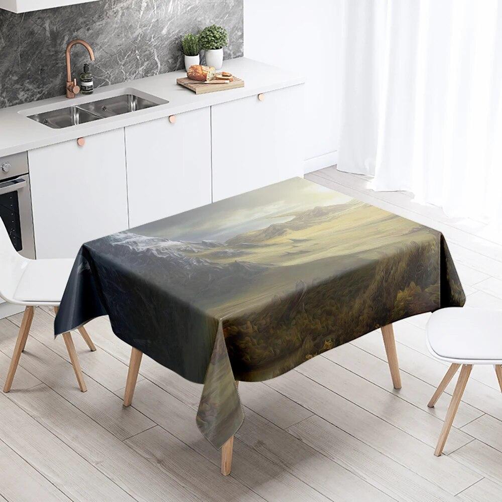 Sci-Fi Future Tischdecke, Punk, schmutzabweisend, wasserdicht, rechteckig, für Küche, Esstisch, Heimdekoration