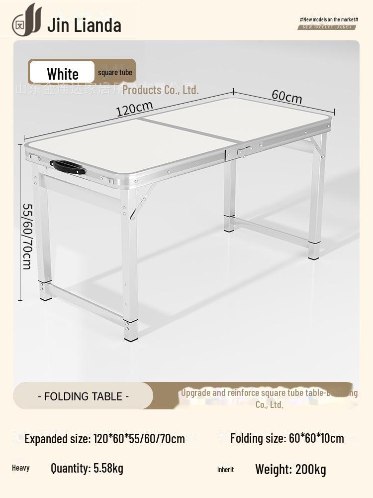 Přenosný multifunkční hliníkový skládací stůl pro stolování a venkovní použití