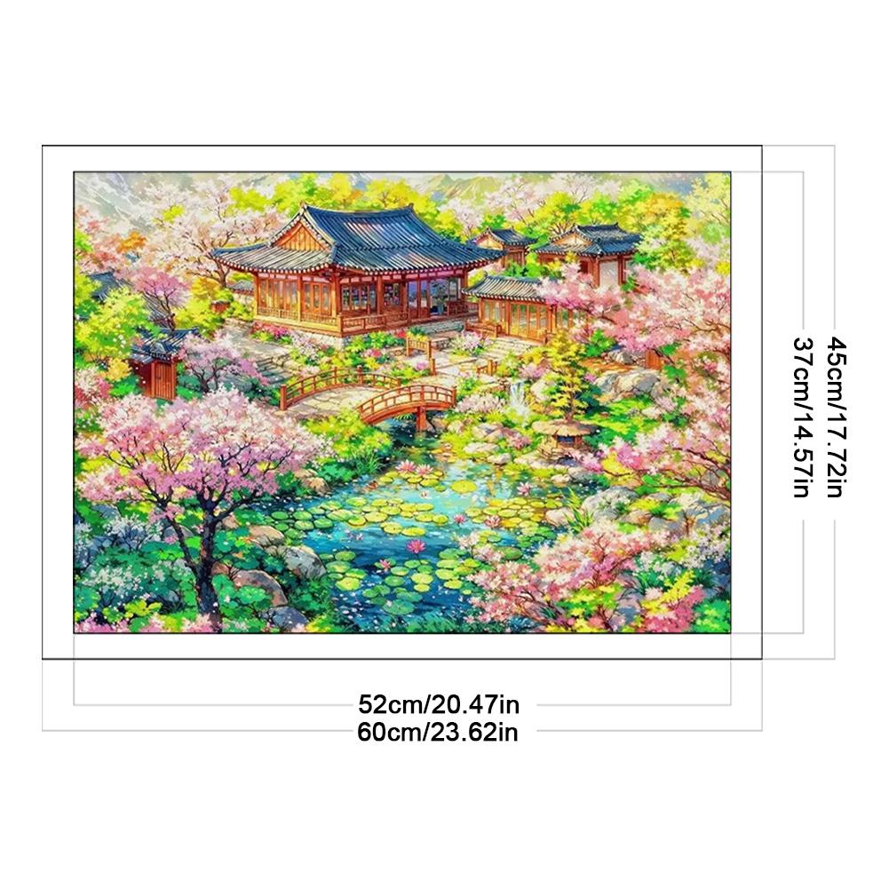 Full Embroidery Eco-cotton Thread 11CT Printed Garden Cross Stitch Kit 60*45cm Creative Easter Decor Home Handmade Art Crafts