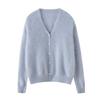 Pure Cashmere Women's Pearl Button Cardigan - Gentle, Loose, Lightweight Outerwear for Autumn 2026