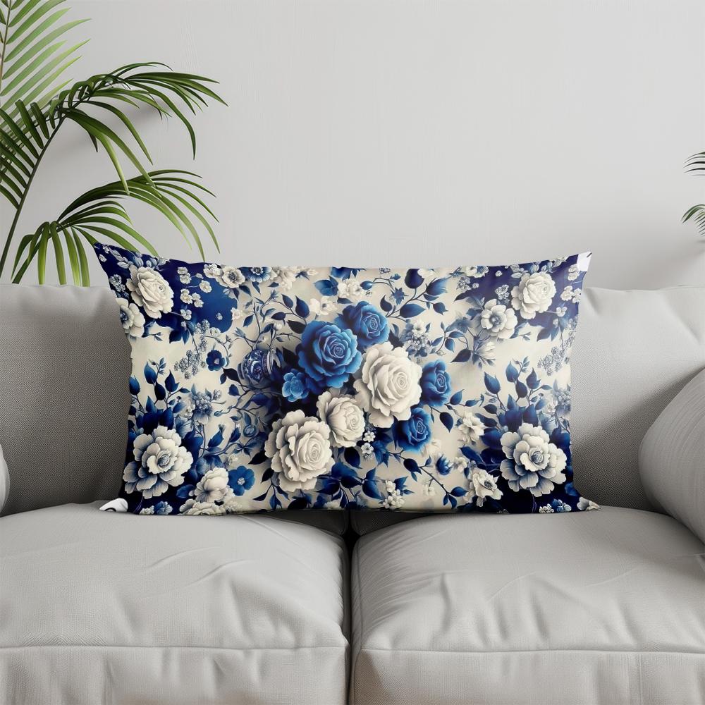 

Home Decor Floral Leaves Pattern Throw Pillow Suitable For Sofa Bedroom Car Pillow Cover Cushion Rectangular Back Cushion 30x50cm