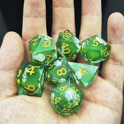 7 Stück/Set Quallen Fließender Sand Polyedrische Würfel für DND RPG Spiele
