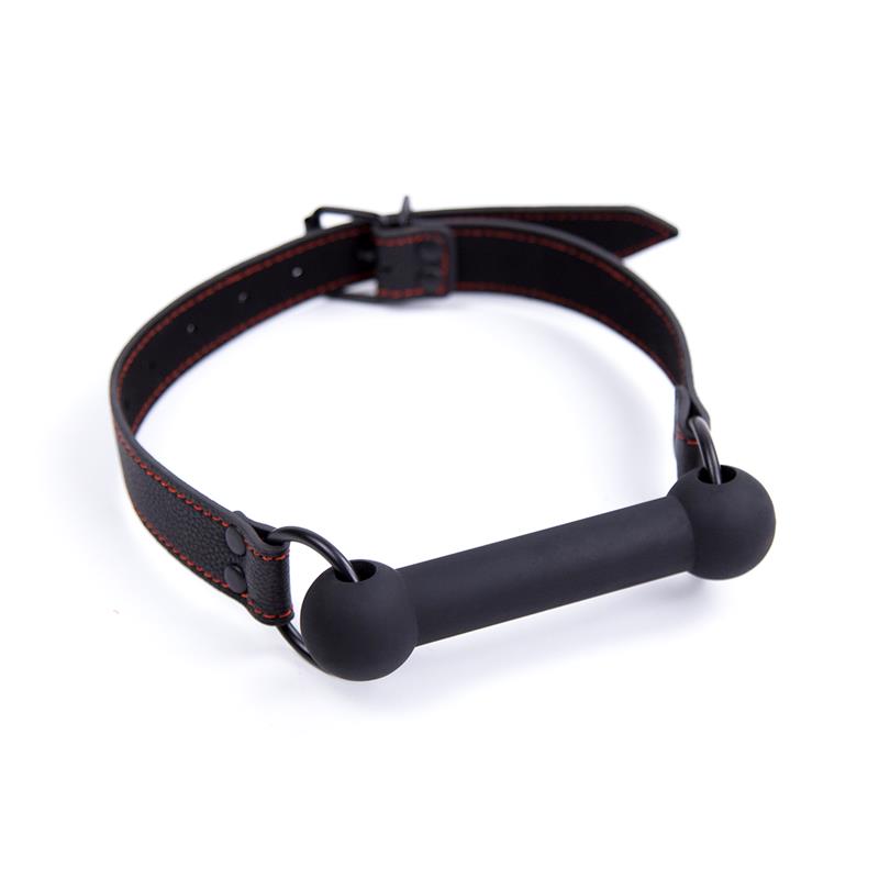 Adjustable Silicone Bone Gag Black