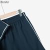 ZANZEA Women Short Sleeve Blouse and Shorts Summer Two Piece Suit Sets