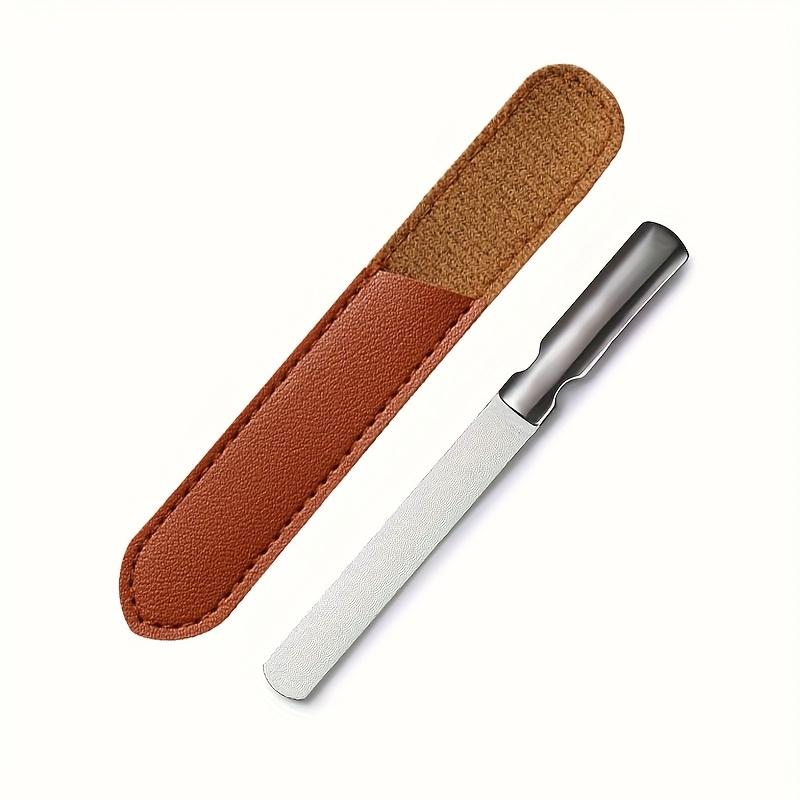Stainless Steel Double-Sided Nail File Callus Care Tool Washable & Reusable with Pouch Ideal for Home or Salon Use
