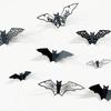 3D Hollow Out Bat Sticker 48PCS/Set Mixed Various Size Black Horror Bats DIY Decorations for Thrilling House Halloween Party ZYF