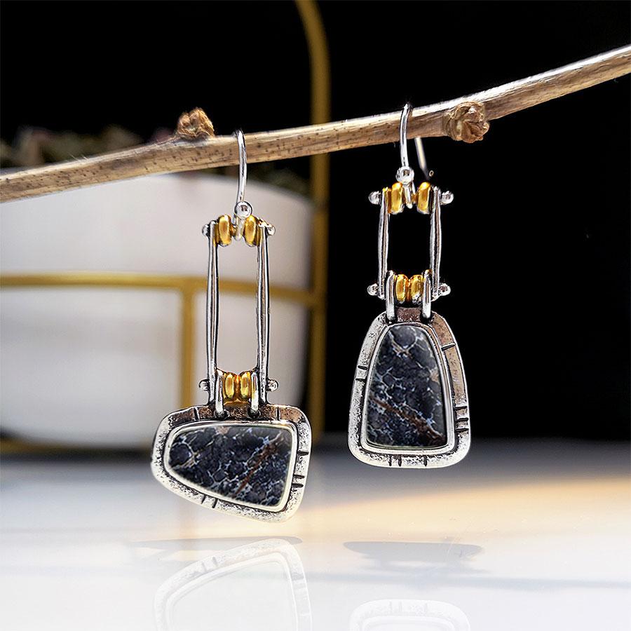 

2PCS Retro Bohemian Earrings Imitation Turquoise Men s and Women s Vintage Jewelry Birthday Party Anniversary Gift Christmas