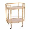 #d forVintage Antique Rattan Rolling Bar Cart on Wheel, Serving Cart Trolley Mobile snack cart for parties*