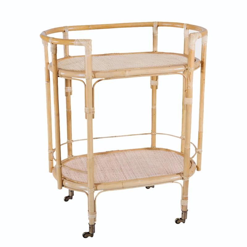 #d forVintage Antique Rattan Rolling Bar Cart on Wheel, Serving Cart Trolley Mobile snack cart for parties*