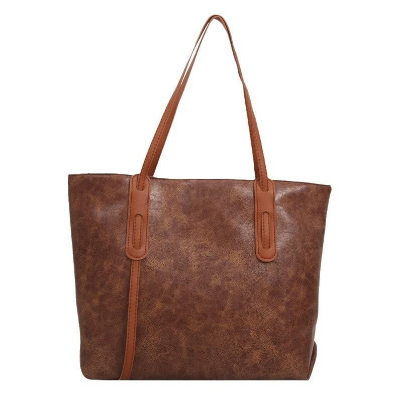 Spacious Pu Tote Bag For Women With Stylish Street Fashion Design Perfect For College Commute