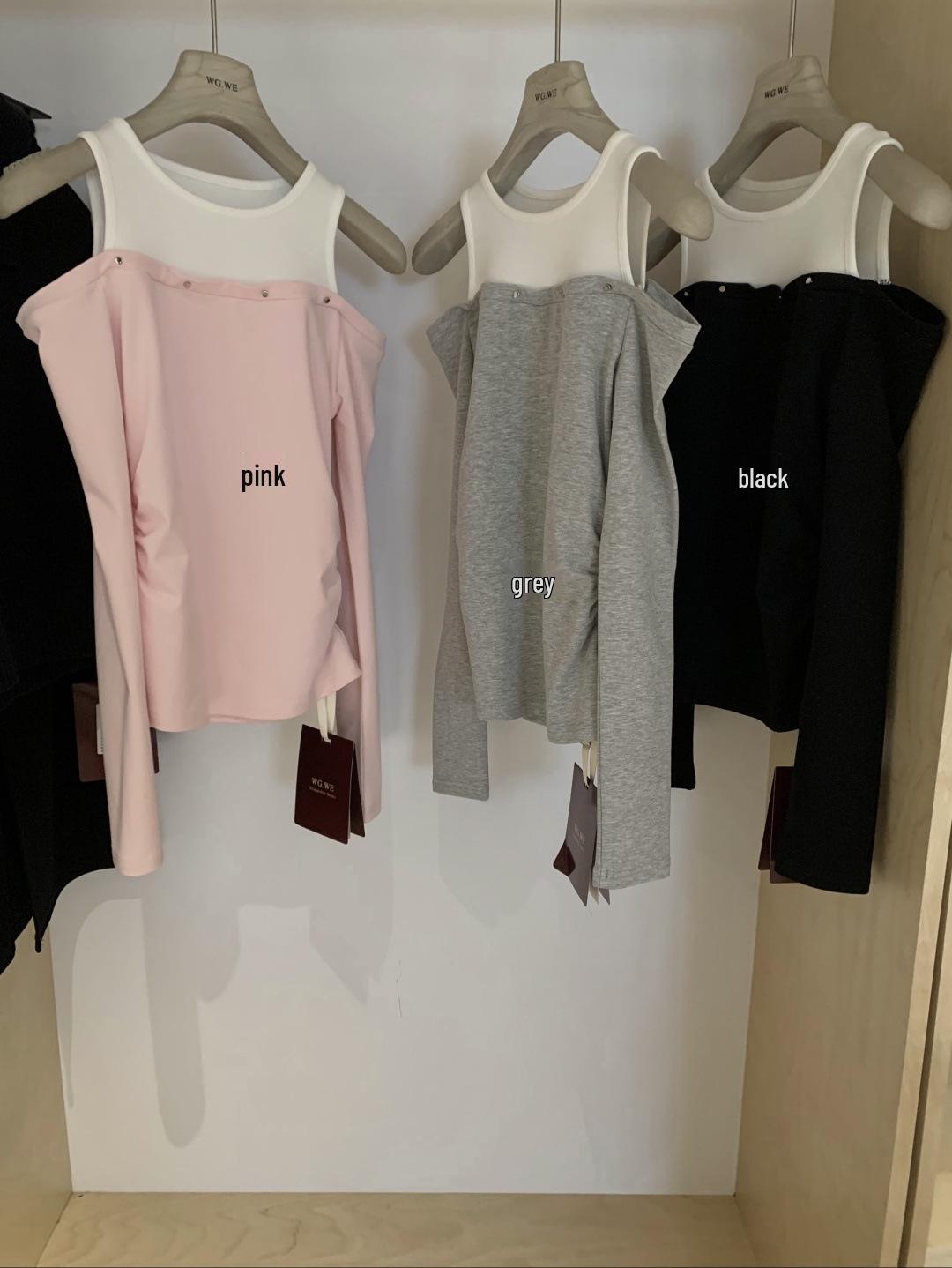 Autumn/Winter Women s Color Block Patchwork Long Sleeve Slim Fit Cropped Top Small серый