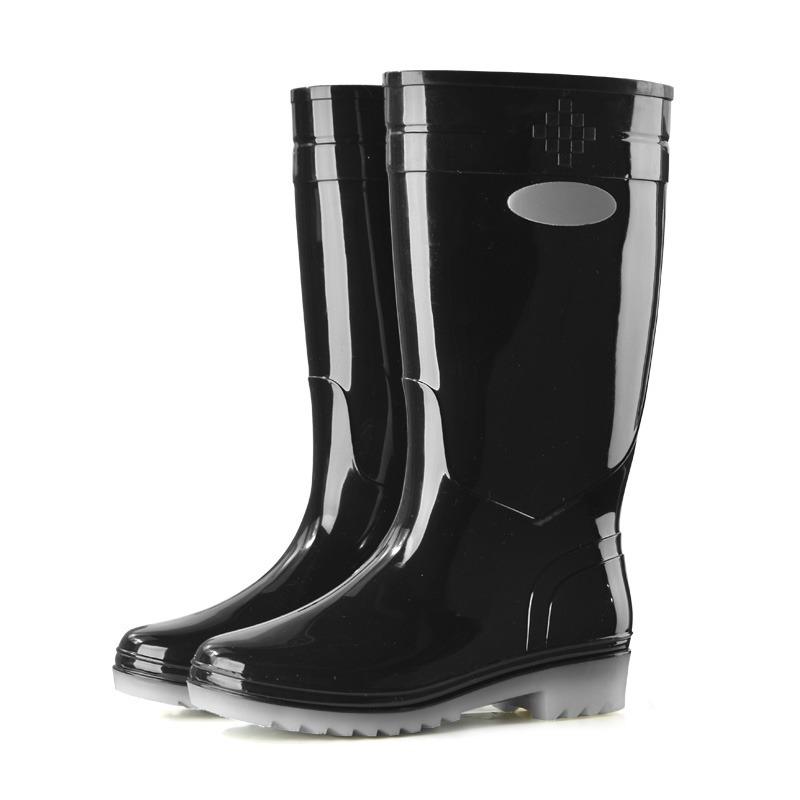 Fashion Comemore Autumn Boots Low Heels Rainshoes Couple Men Women High-barrel Waterproof Rain Boot Work Rubber Shoe Long Water Shoes 44