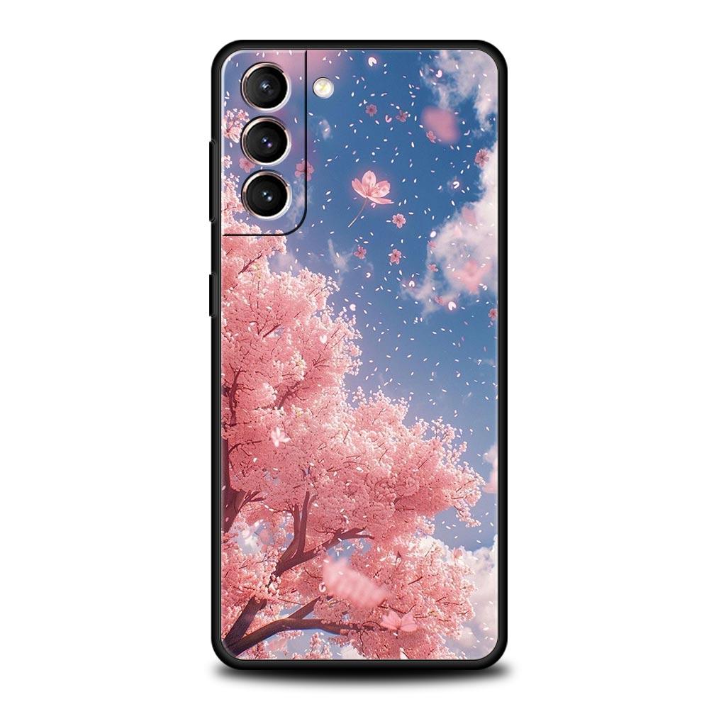 Korean Flower Phone Case for Samsung Galaxy S26 S25 S24 S23 S22 S20 S21 FE Ultra S25 Edge Plus 5G Soft TPU Cover Fundas Capa Bag