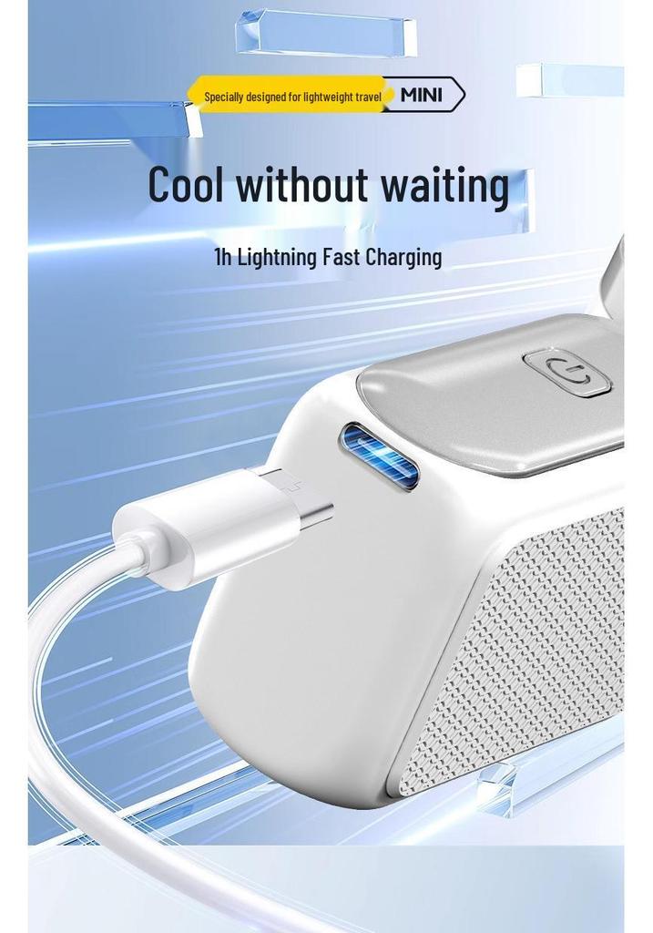 X688 Turbo Mini Handheld Fan - USB Rechargeable, Long-Lasting Battery, Powerful & Portable for Outdoor Use.