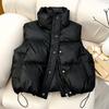 Cotton vest women's short autumn and winter vest padded jacket thickened vest