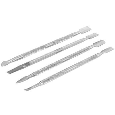 Strumento per pedicure manicure per rimozione cuticole per unghie durevole in acciaio inossidabile da 4 pezzi