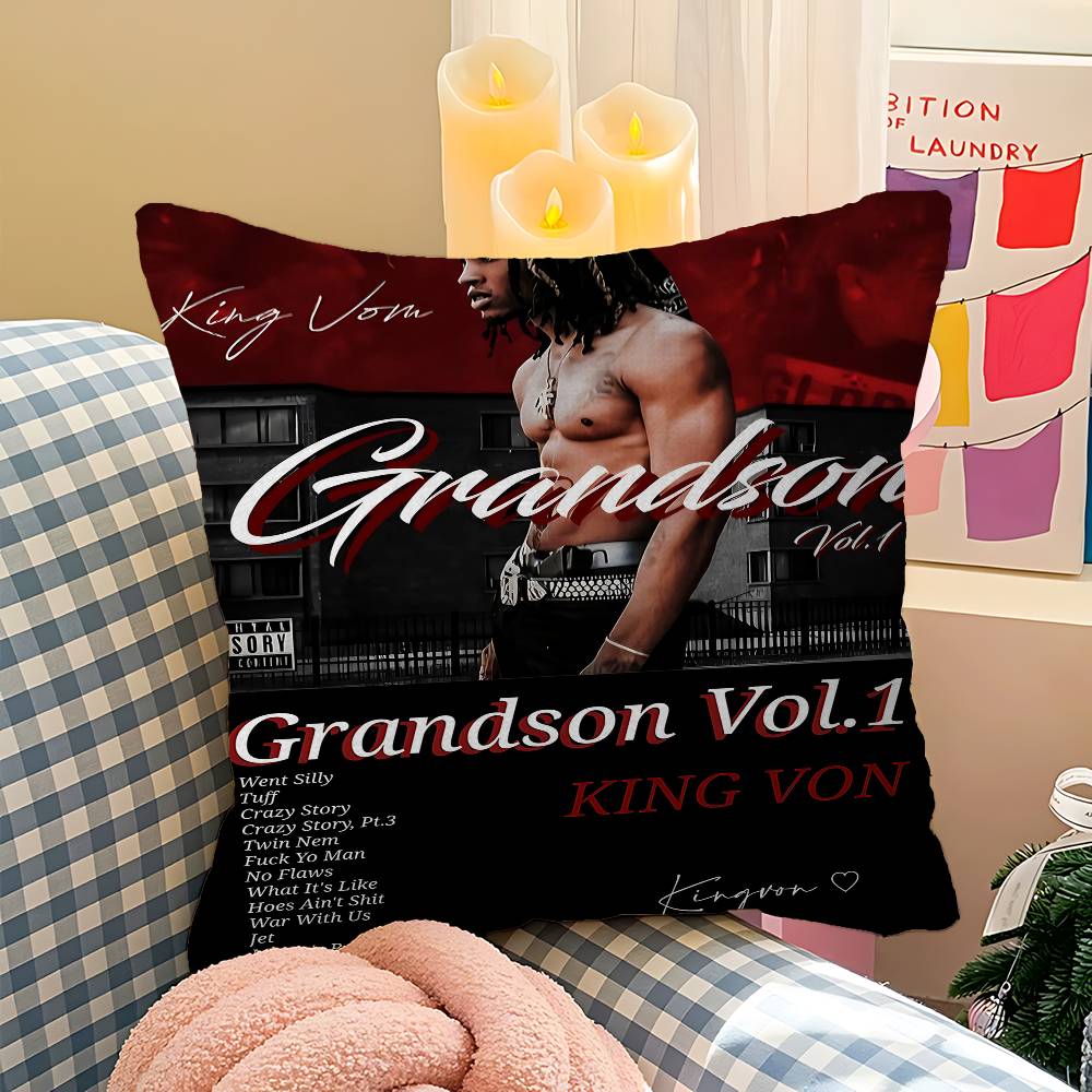 K-King Rapper Von Pillow Cover Sofa Cushion Cover Home Room Decoration Children Gift