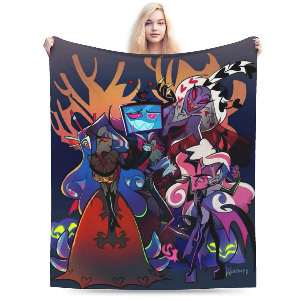 Comfort Hazbins Els Season 2 Blanket Accessories Home Decorative Blanket Throw Lightweight Coral Fleece Plush For Outdoor