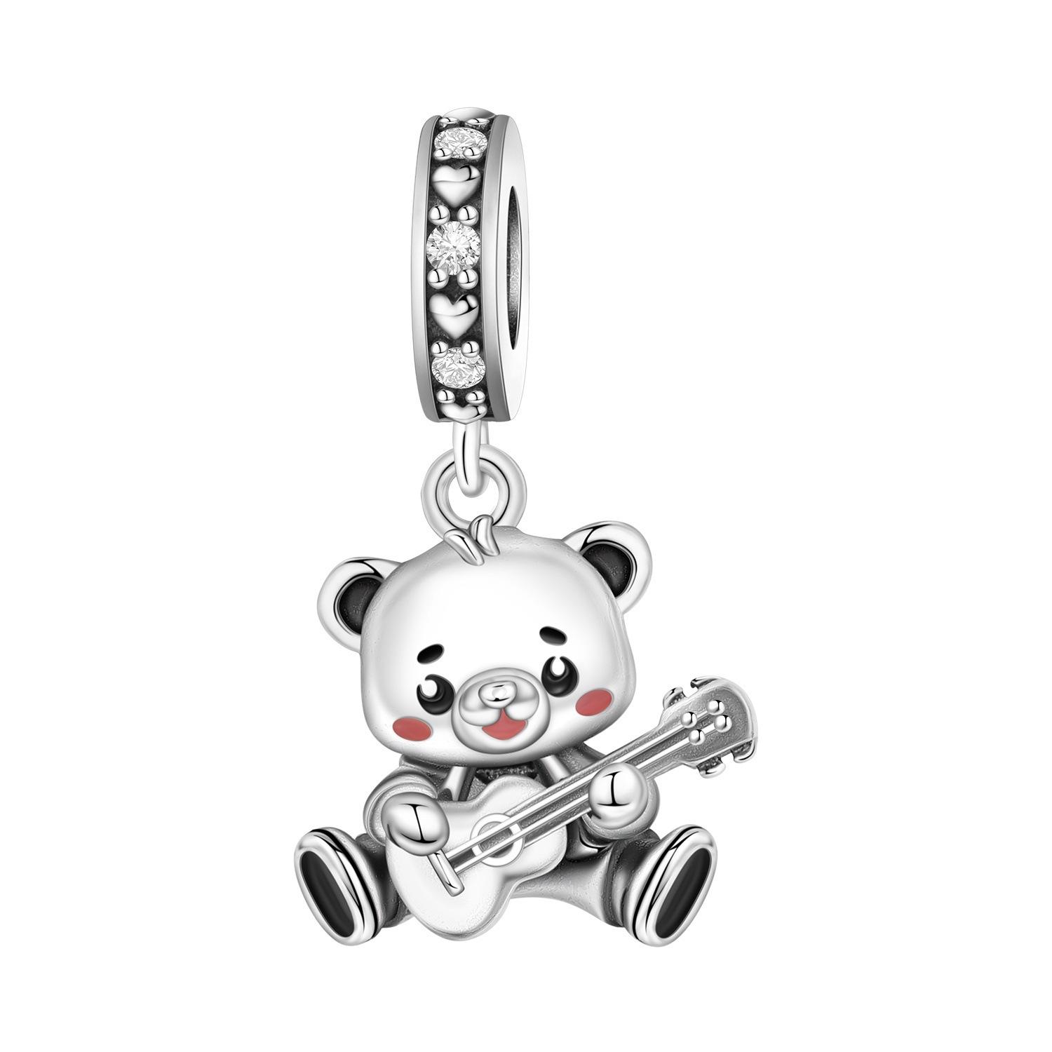 Cute Panda Charm Beads For Bracelet DIY Jewelry Making Accessories Cartoon Pendant Stringing Supplies Craft Parts