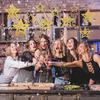 28PCS Gold Hanging Stars Decorations Glitter Cutouts with 7 Sizes Star Wall Decorations Double Sided Hanging Yard Decor for Party Wall Decor