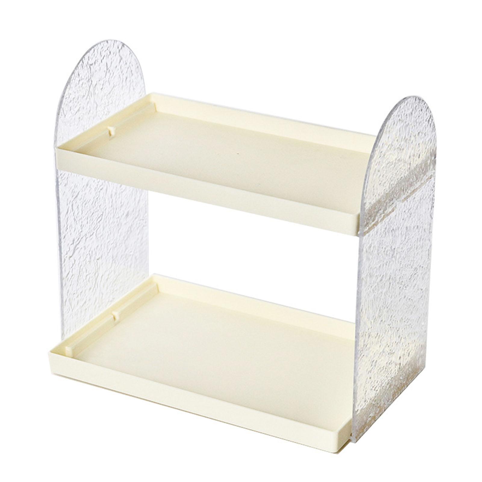 

2 Tier Desk Organizer Double Layer Storage Rack Transparent Desktop Stand Holder for Stationery жёлтый
