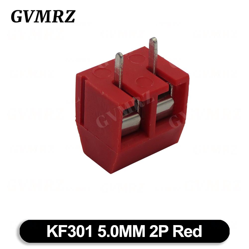 10PCS PCB Terminal Block Connector Pitch 5.0mm KF301 Straight Pin 2P 3P Screw PCB Terminal Blocks Connector Blue Black Green