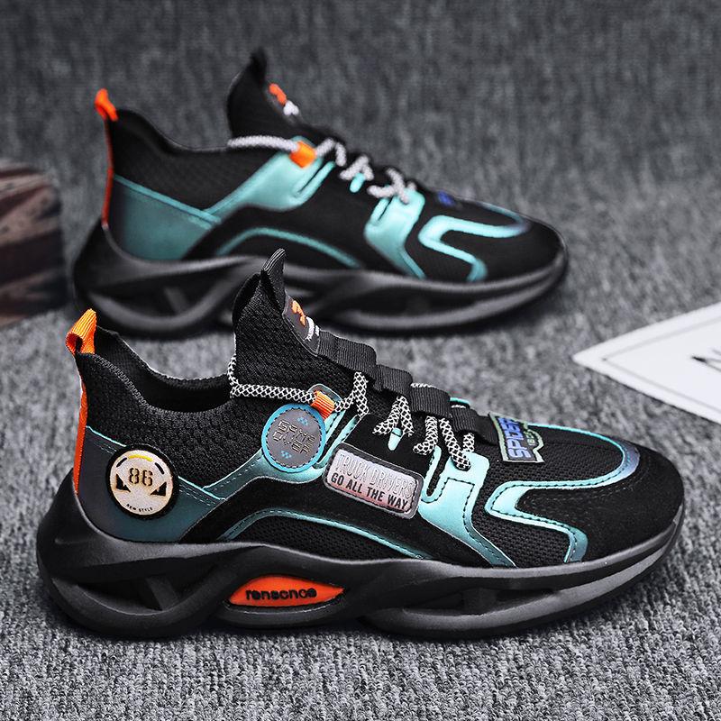 Foreign Trade Men's Shoes Autumn Breathable Fly-woven Sports Running Casual Net Shoes 2025 New Men's Mesh Versatile Trendy Shoes