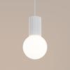 Lampa Wisząca Nowoczesna Biała Ryflowana Szklana Biała Kula Do Salonu Jadalni Nad Stół 1Xg9 8W Halo Sollux Lighting