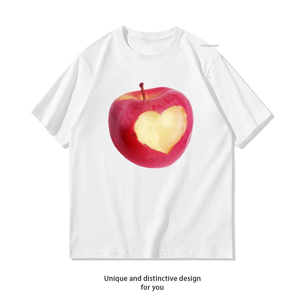 Heart Apple tshirt woUnisex Unisex Summer fashion Casual cotton printed t shirts Oneck Shortsleev Creative Gift tee