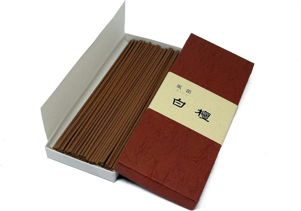 Minorien Japońskie patyczki kadzidłowe z drzewa sandałowego Fuin Byakudan Małe opakowanie - 5,3 cala 65 patyczków - Wyprodukowano w Japonii