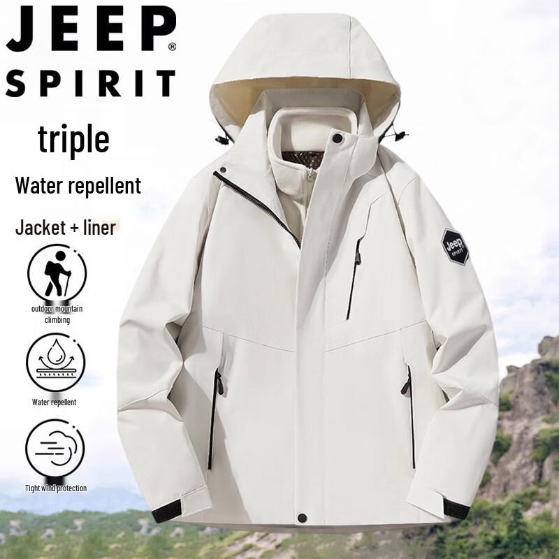 

JEEP SPIRIT Men s 3-in-1 Fleece Hooded Jacket 4XL