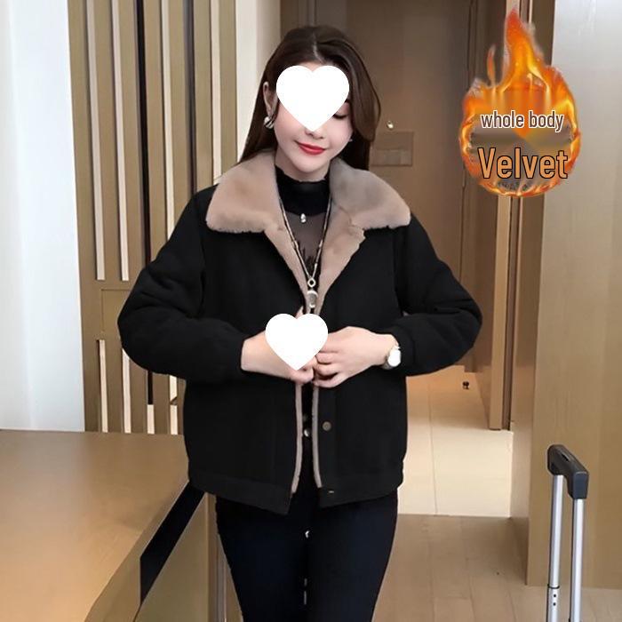 Petite Women s Plush-Velvet Winter Jacket 2025 - Stylish, Versatile & Warm Outerwear 2XL