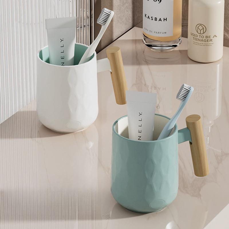 Ceramic Simple Mouthwash Cup Plastic Washing Cup Household Creative Toothbrush Cup Light Luxury Tooth Cup
