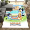 Beach Friends Adventure Personalized Text Floor Mat Perfect for Living Rooms Dormitory Game Room Balcony Anti-slip Rug Anime Office Decor