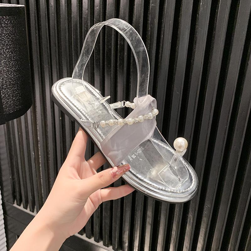 

Cool slippers for women s summer wear 2025 new models with skirts, one-word drag platform casual beach shoes for women 40 серебряный